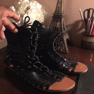 Pre-loved ZigiSoho gladiator lace and zip sandals